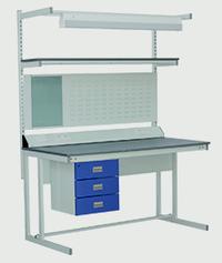 Cantilever Workbenches - Solid Beech Top Square Tube Bench: click to enlarge