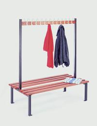 Double Sided Cloakroom Units with Plastic Hooks: click to enlarge