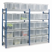 Toprax 1500mm Shelving c/w 24Ltr.Containers: click to enlarge