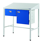 Team Leader Workstations with Cupboard and Single Drawer: click to enlarge