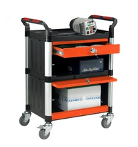  3 Shelf Trolley with Drawer and Cabinet: click to enlarge