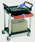 Utility Tray Trolleys - 2 Shelves with Drawer